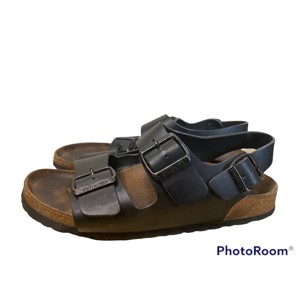 Birkenstock Milano Leather Footbed Sling Back Sandal